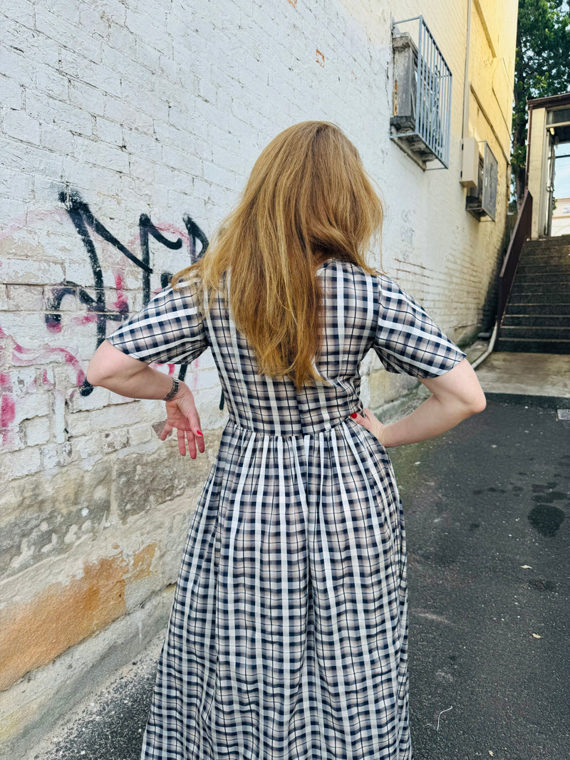 1 - Amy dress in navy plaid