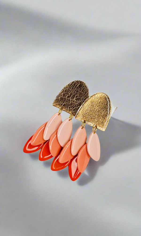 1- Long pink earrings