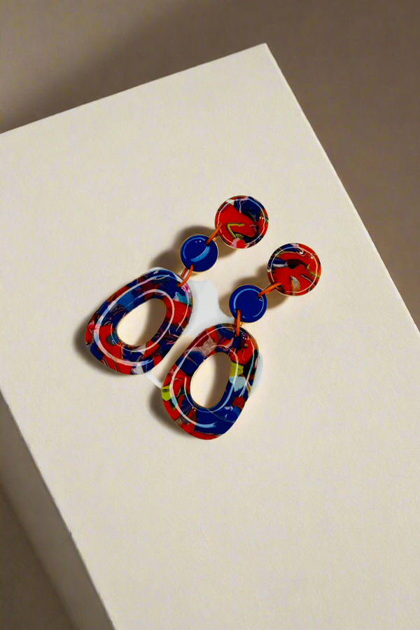 1- Long multi colour earrings style 02