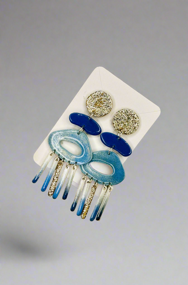 1- Long blue earrings