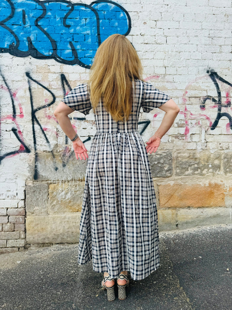 1 - Amy dress in navy plaid