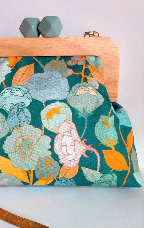 1- Minski bag in green floral faces