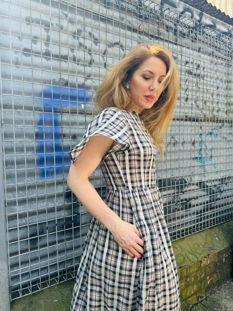 1 - Amy dress in navy plaid